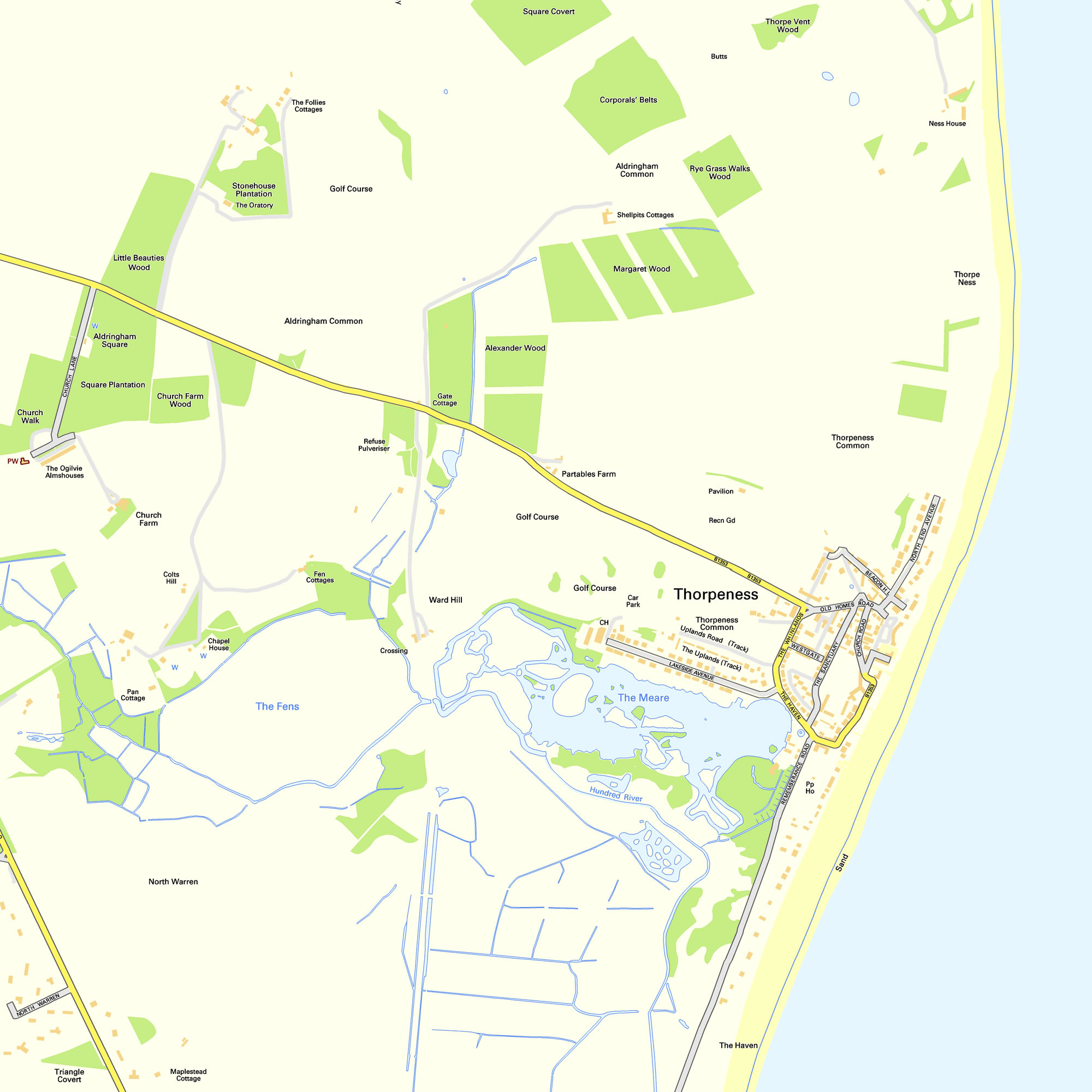 Suffolk Maps Thorpeness 