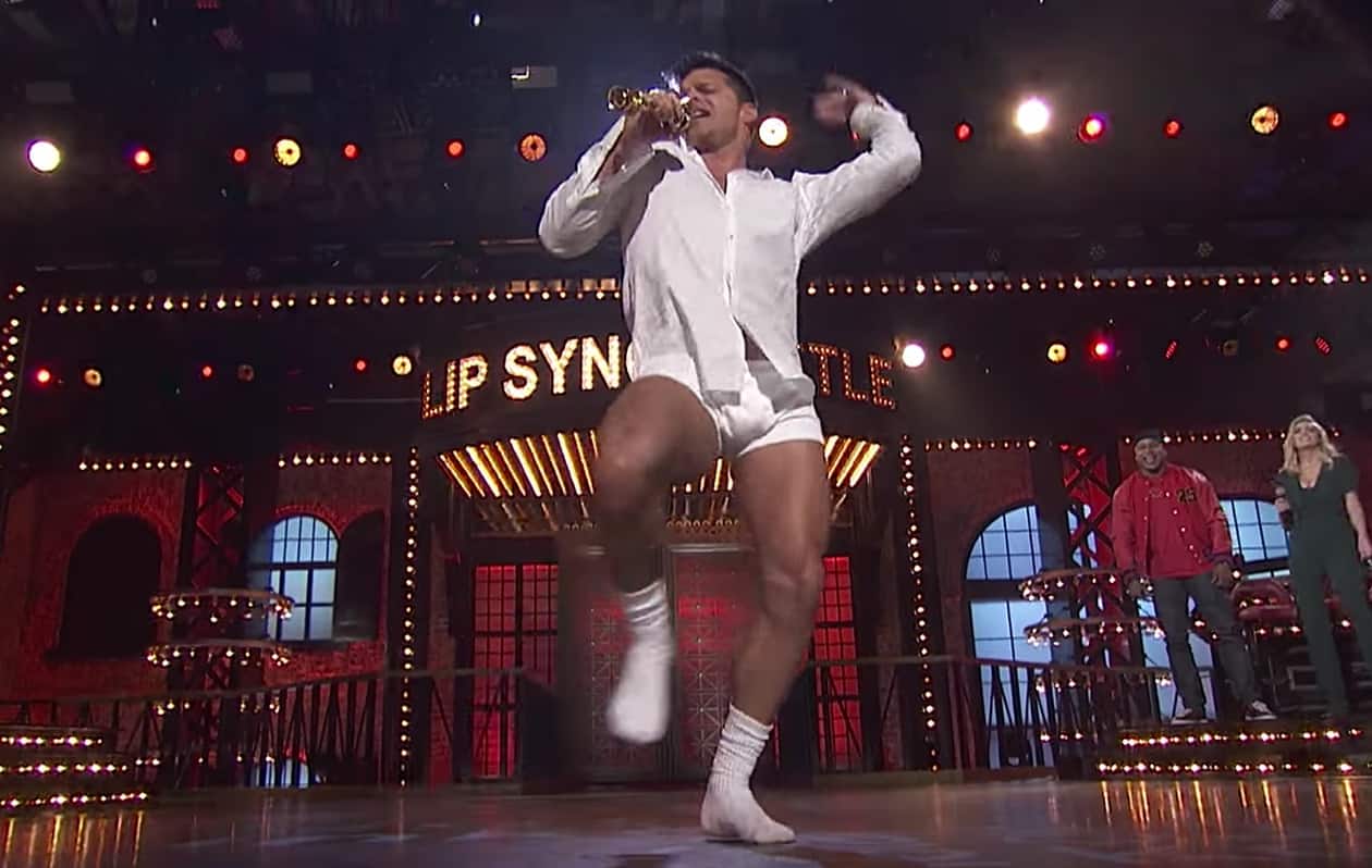 Big bird and jason schwartzman are slated to face off; Ricky Martin Fills Out White Undies For Risky Business Lip Sync Battle Preview Watch Towleroad Gay News