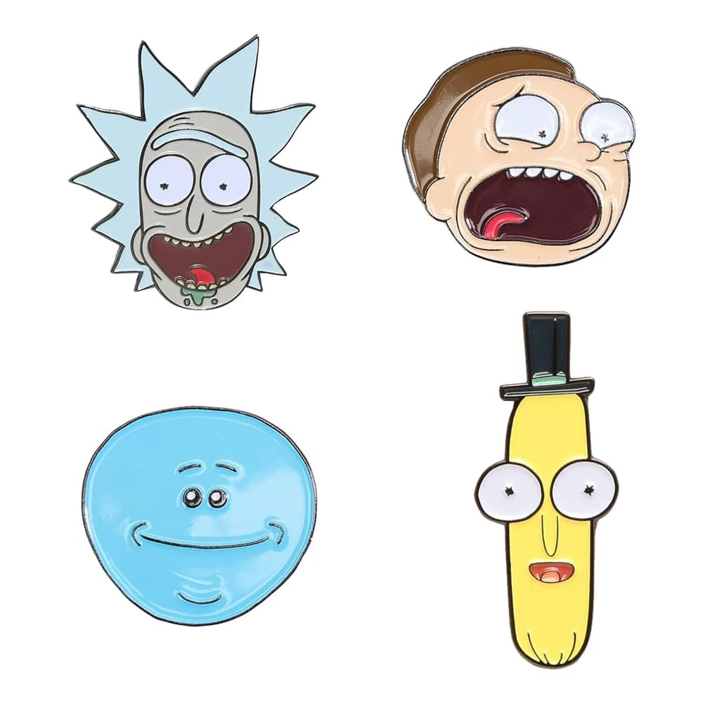 Rick And Morty Enamal Collector Pin Set Of 4 Free Shipping