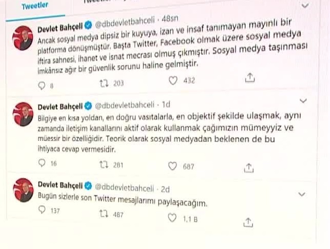 Bahceli Nin Talimati Ile Mhp Ve Ulkuculerden Twitter Boykotu