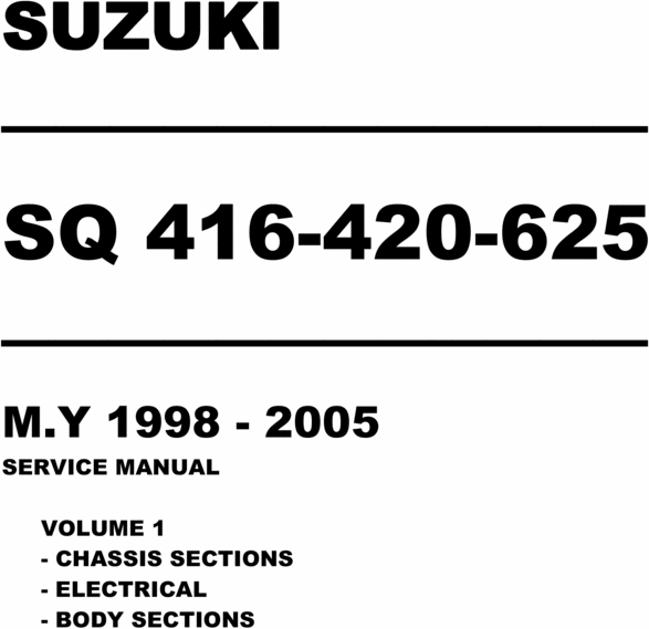 Suzuki Grand Vitara Sq416 Sq 416 Workshop Service Manual