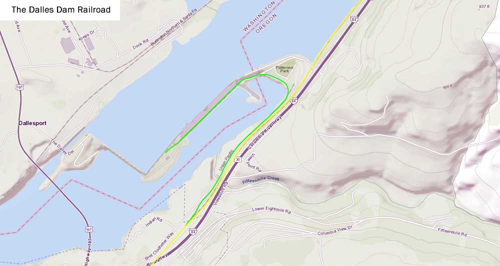 Map Of The Les Dalles Portage Railroad 