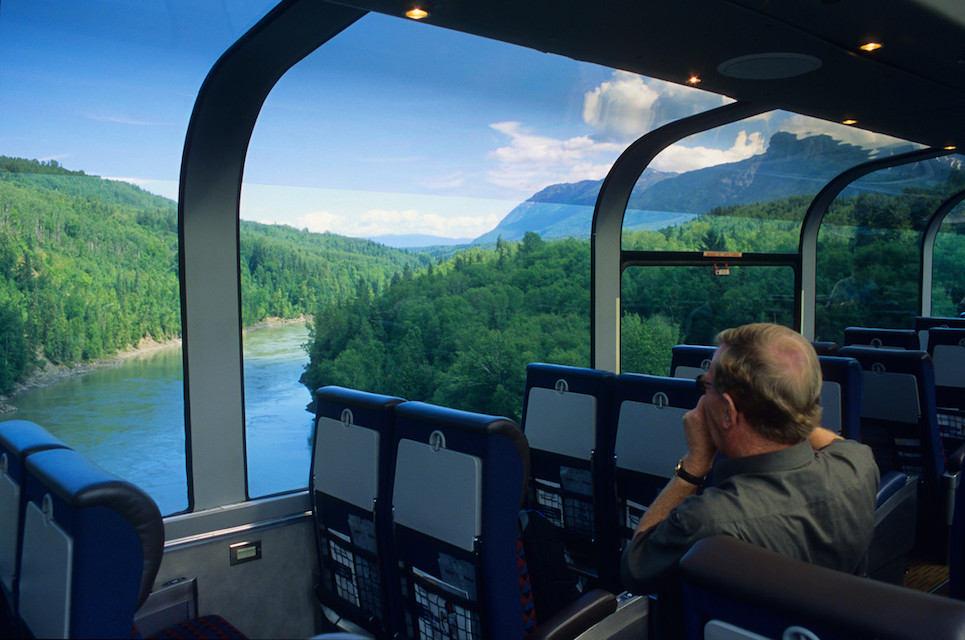 Via rail glass ceiling dome