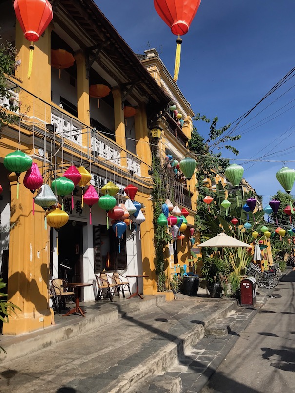 Lantern streets and yellow houses Vietnam