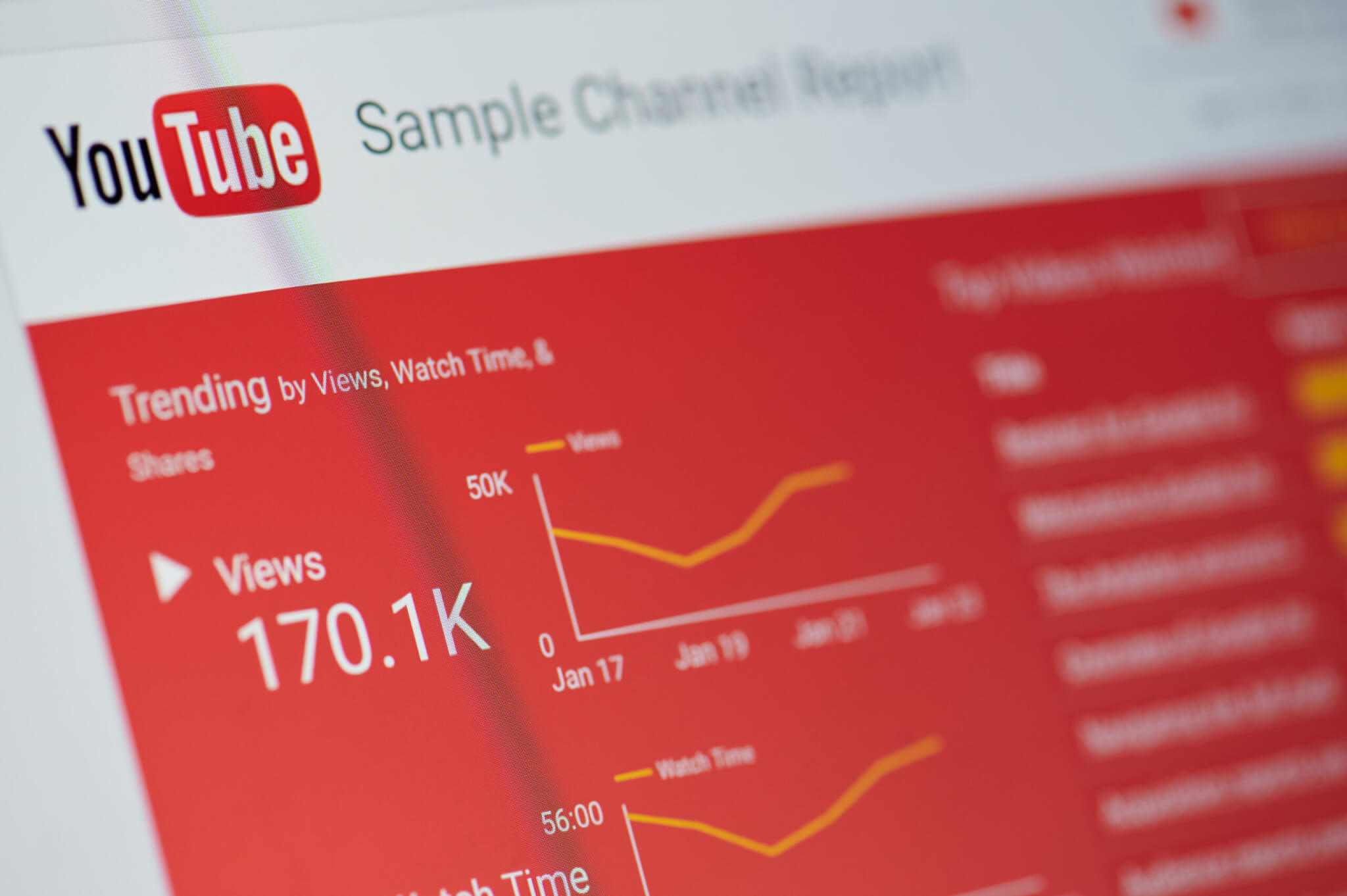 Youtube sample channel report TreDigital