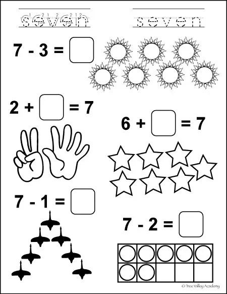 number bonds to 7 free math worksheets