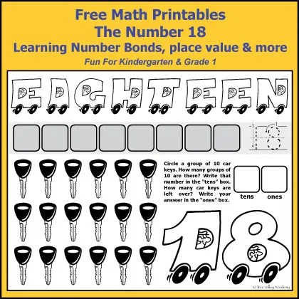 number bonds to 18 free math worksheets
