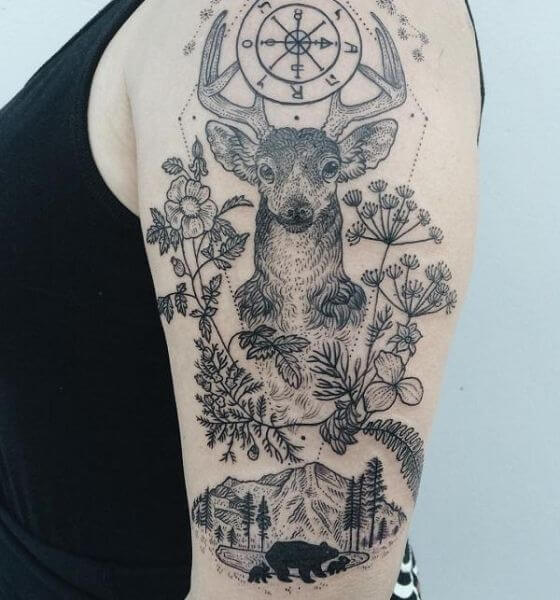 30 Inspiring Deer Tattoo Ideas - Meanings | Placement 600_x_560_jpg