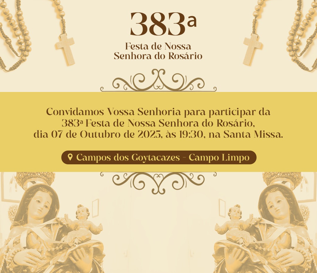 383ª Festa de Nossa Senhora do Rosário começa neste sábado (4) na Baixada Campista