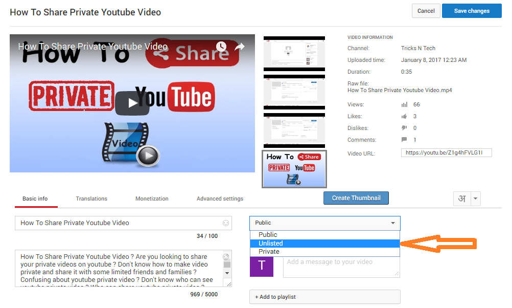 How To Share Youtube Unlisted Video Tricks N Tech