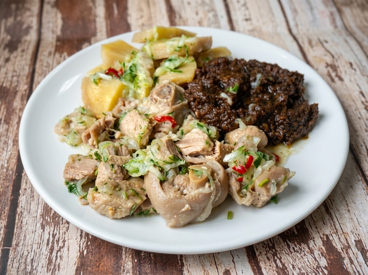 Barbados pudding and souse dish