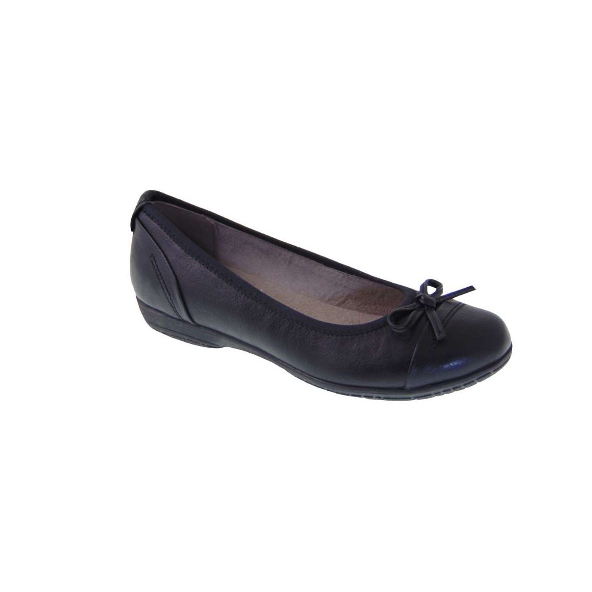 Jana Jana 8-22168-22 001 Μπαλαρίνα Από Τεχνοδέρμα Μαύρη 2025