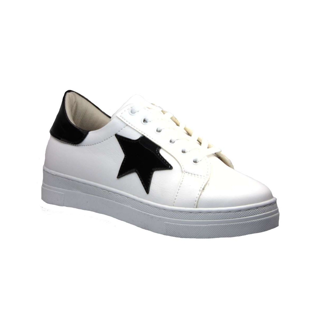 TsimpolisShoes Tsimpolis Shoes 876 Sneaker Γυναικείο Απο Τεχνοδέρμα Λευκό – Μαύρο 2025