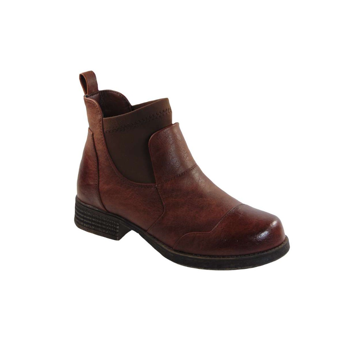 TsimpolisShoes Tsimpolis Shoes ZX1-10 Μποτάκι Από Τεχνόδερμα Καφέ 2025