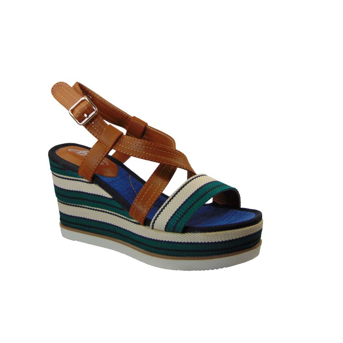 Tsimpolis Shoes D-31 Πλατφόρμα Από Τεχνόδερμα Ταμπά/Πράσινο
