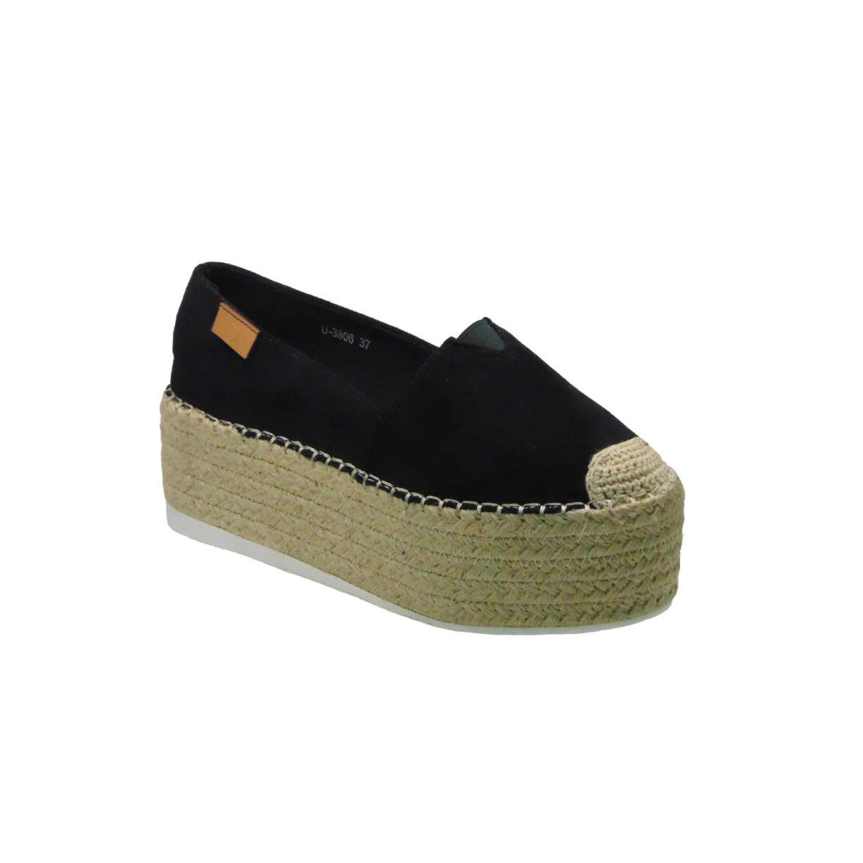 Tsimpolis Shoes U-3806 Γυναικεία Εσπαντρίγια Από Τεχνοκαστόρ Μαύρη