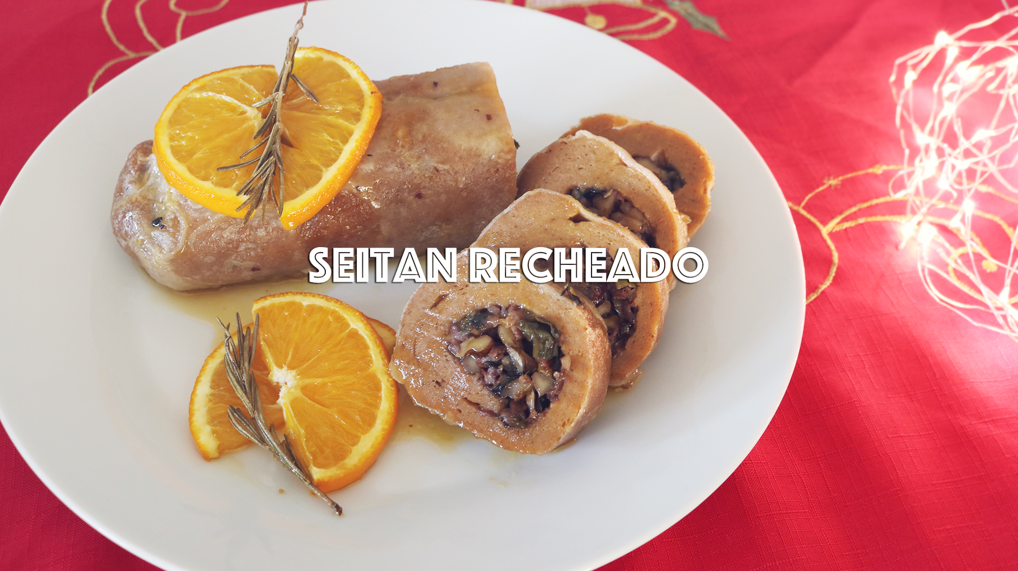 Seitan recheado com molho de laranja Tuga Vegetal