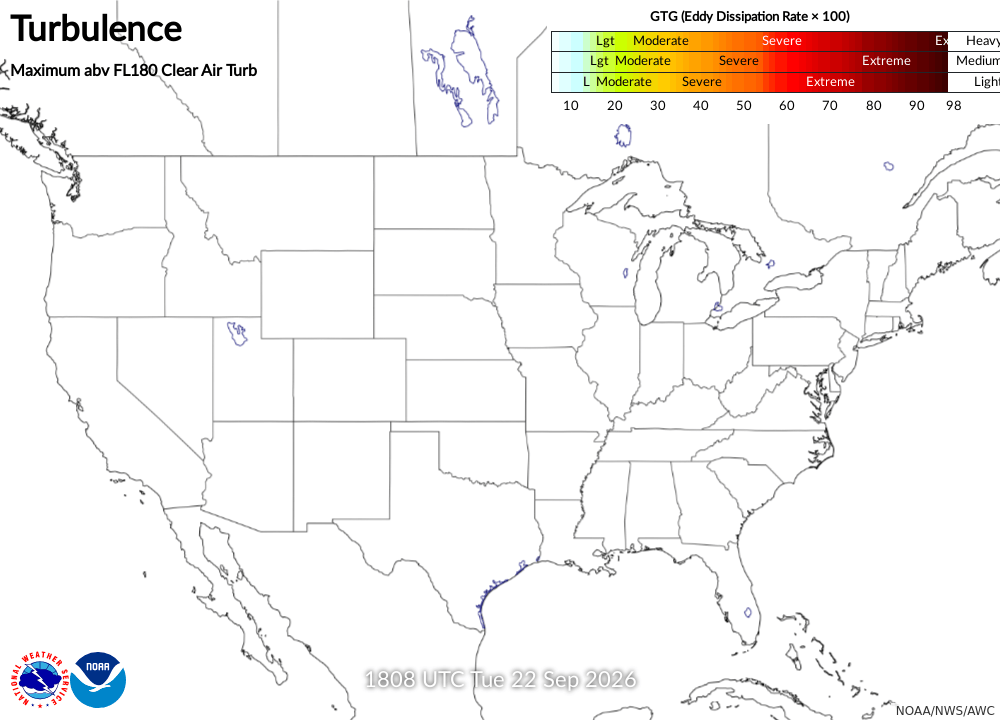 Clear Air Turbulence Turbulence Forecast 00 Clear Air Turbulence Max 