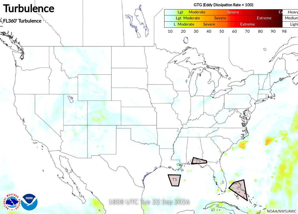 Maximum Turbulence Potential Turbulence Forecast 00 Turbulence 360 