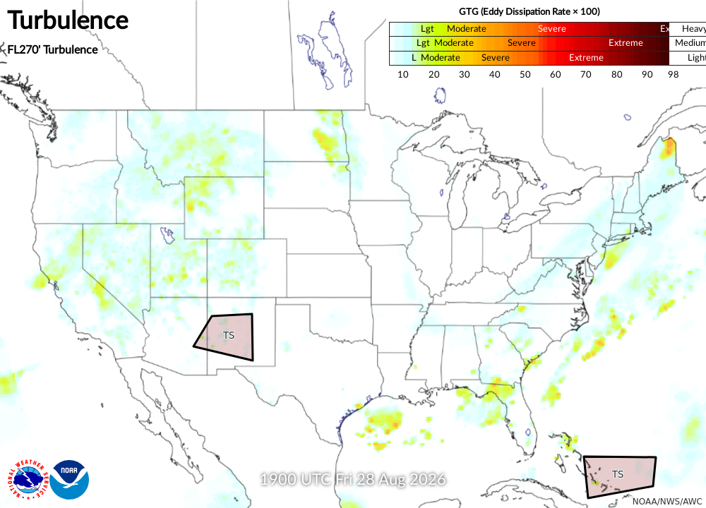 Maximum Turbulence Potential Turbulence Forecast 01 Turbulence 270 