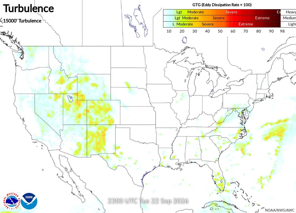 Maximum Turbulence Potential Turbulence Forecast 03 Turbulence 150 