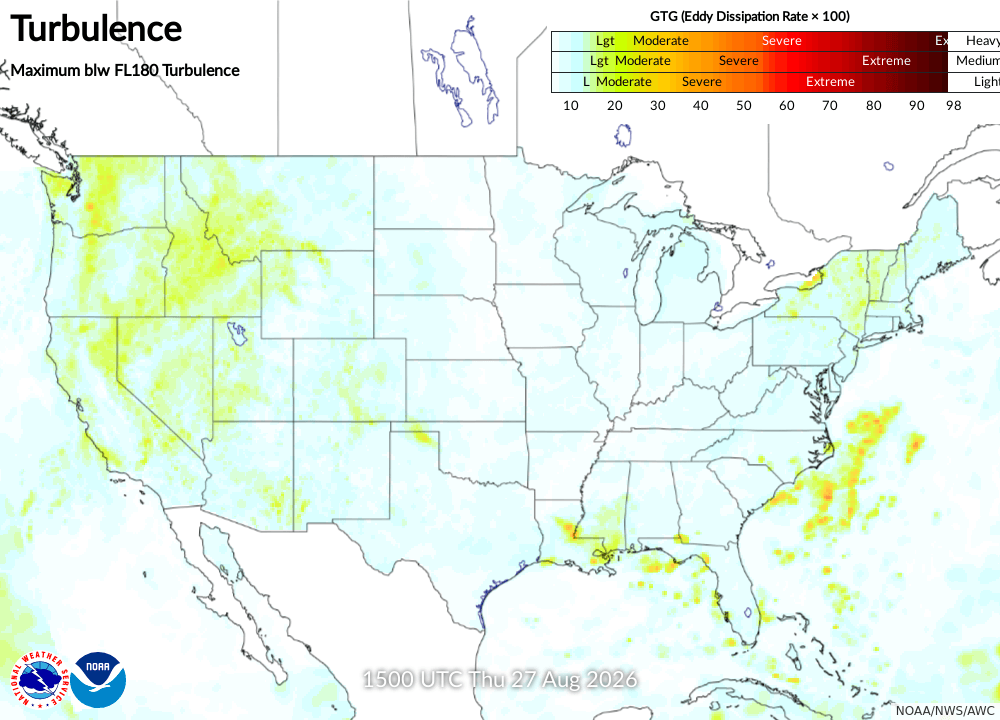 Maximum Turbulence Potential Turbulence Forecast 06 Turbulence Maxb 