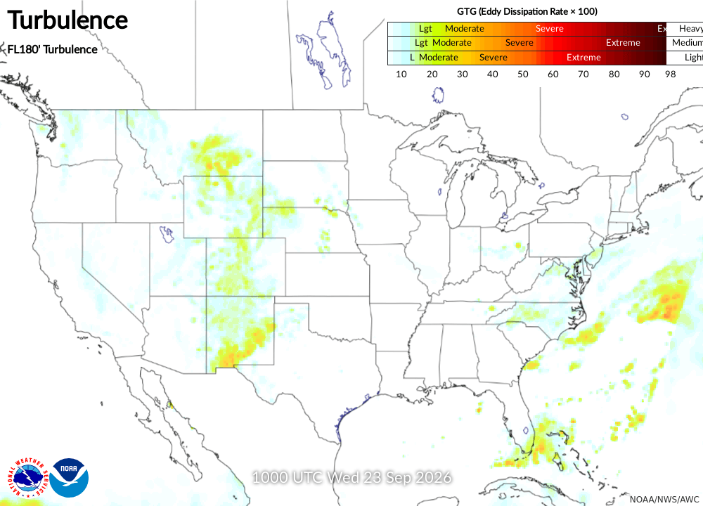Maximum Turbulence Potential Turbulence Forecast 09 Turbulence 180 