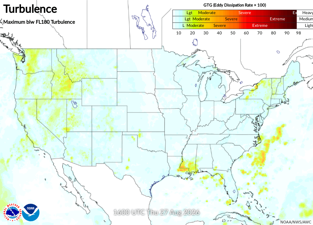 Maximum Turbulence Potential Turbulence Forecast 09 Turbulence Maxb 