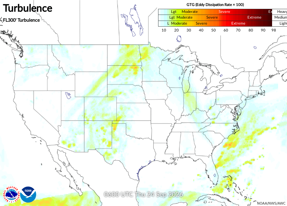 Maximum Turbulence Potential Turbulence Forecast 12 Turbulence 300 