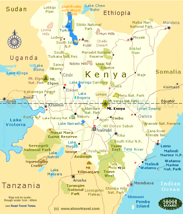 Nairobi is the capital of kenya, which is located in africa. Kenya Map