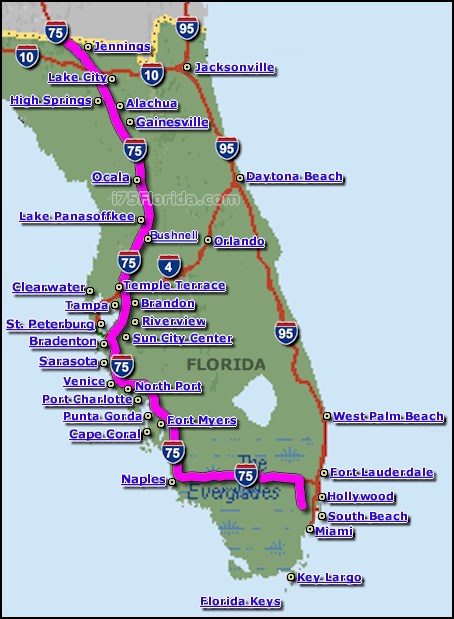 Interstate 75 Florida Map Interstate 75 Florida Map 