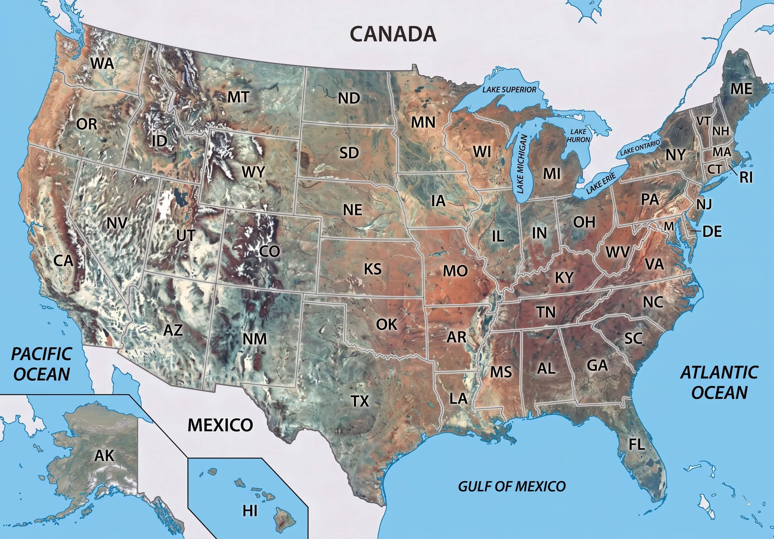 USA Map Us Topographic Map 