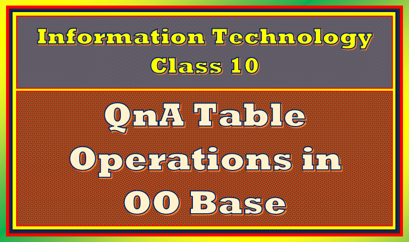 table operations in Base Class 10
