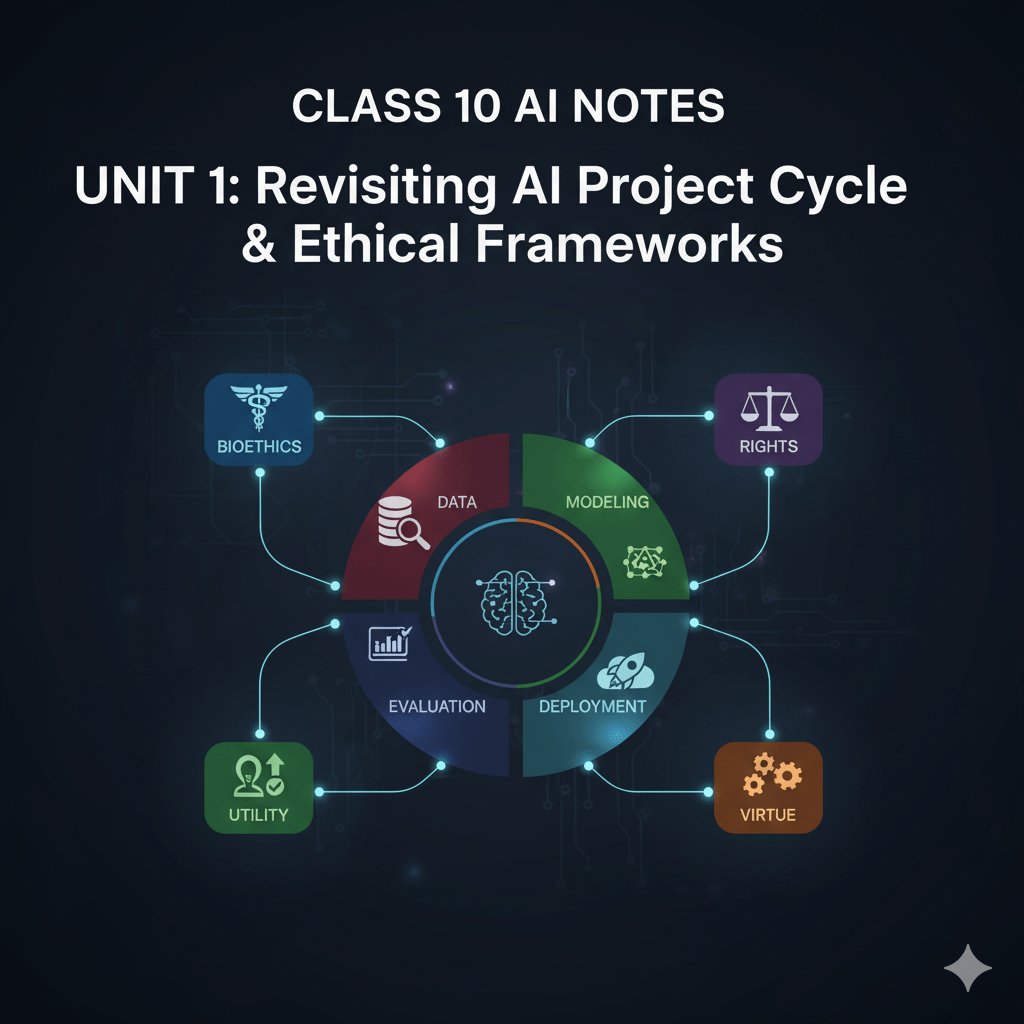 Unit 1 – Revisiting AI Project Cycle & Ethical Frameworks | Class 10 Artificial Intelligence Notes