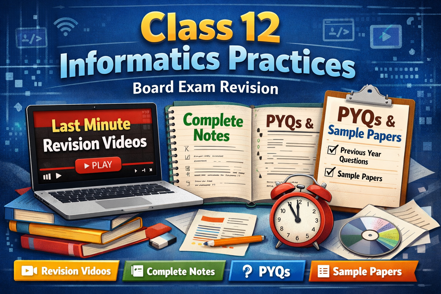 Class 12 Informatics Practices Board Exam Revision – One stop solution