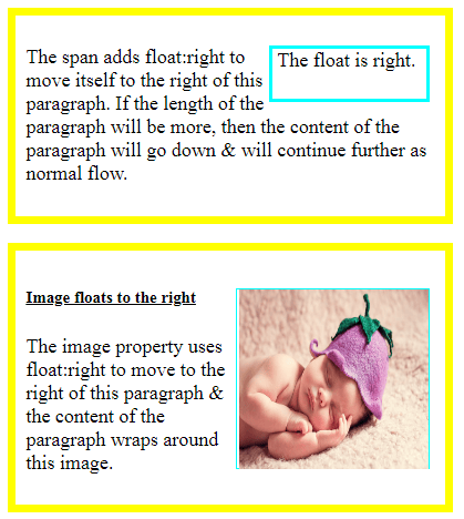 Float Examples CSS Float — TutorialBrain
