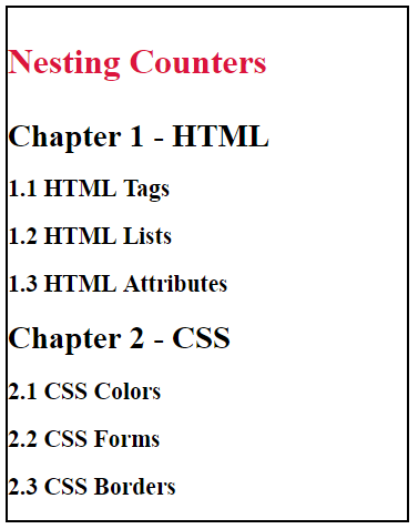CSS Counters — TutorialBrain