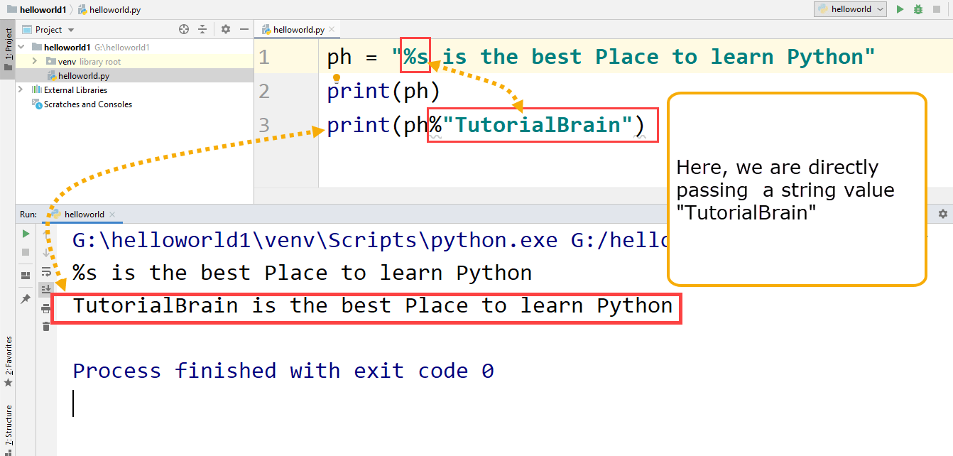 Python Placeholder — TutorialBrain