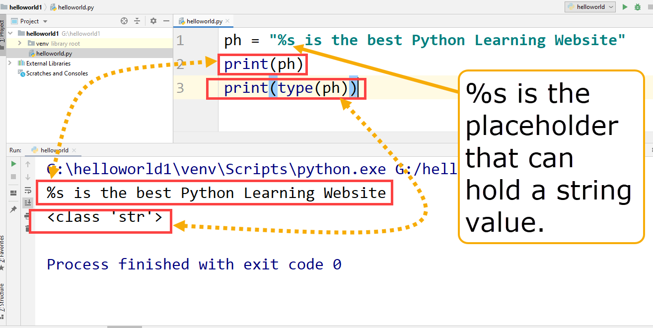 Python Placeholder TutorialBrain