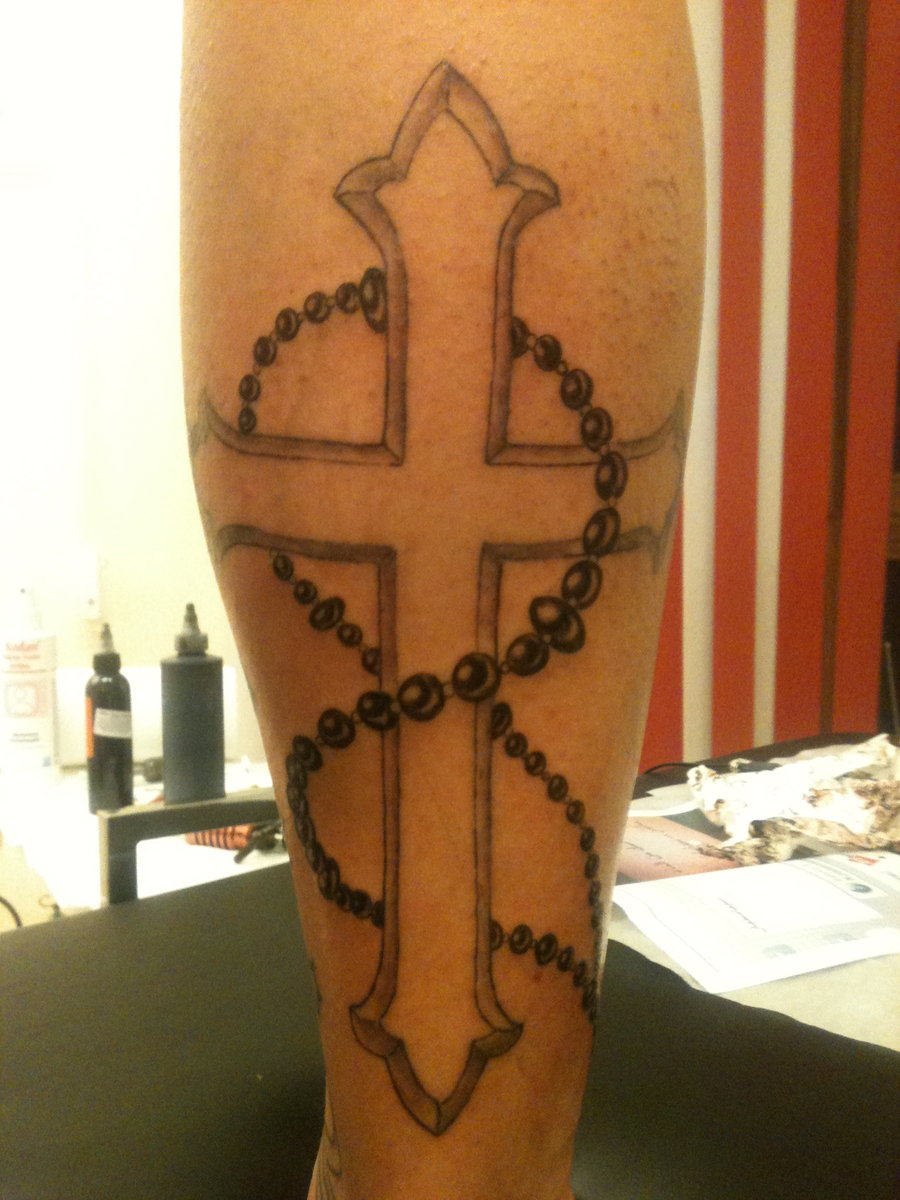 Tattoo Cross With Rosary Tutorialchip