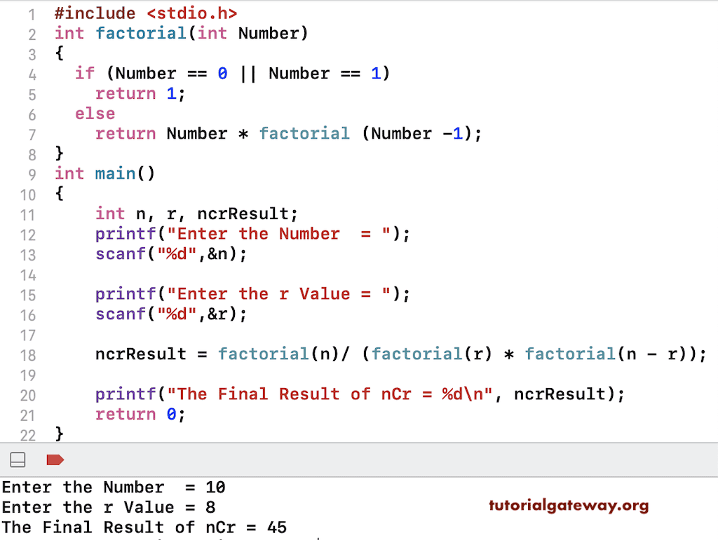 How To Find The N In Permutation Here we are using a user defined function getFactorial N which takes a number as input and return its factorial value. How To Find The N In Permutation C Program for Sum of Squares of Numbers from 1 to n.