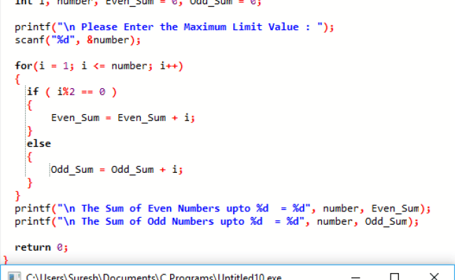 C Program To Print Odd Number 1 To 100 Using While Loopc Program To ...