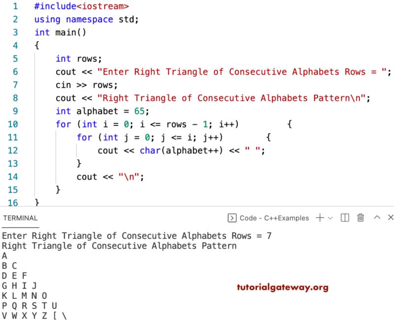 Java Program To Print Right Triangle Of Consecutive Alphabets Pattern - Classic Mountain Photo - Full HD