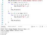Go Program To Print K Shape Number Pattern