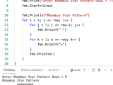 Go Program To Print Rhombus Star Pattern
