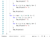 Go Program To Print Sandglass Star Pattern