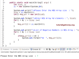 Java Program To Print Negative Array Numbers