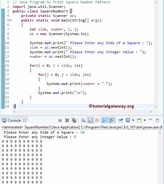 C Program To Print Square Number Pattern - Perfect Light Pattern - Desktop