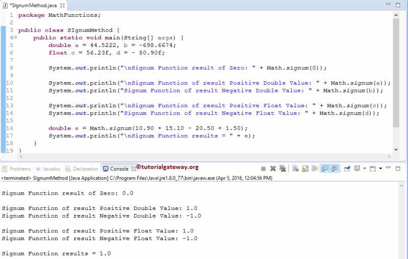 Java Math Signum Function Explanation With Examples Codevscolor - Best Colorful Textures in Desktop