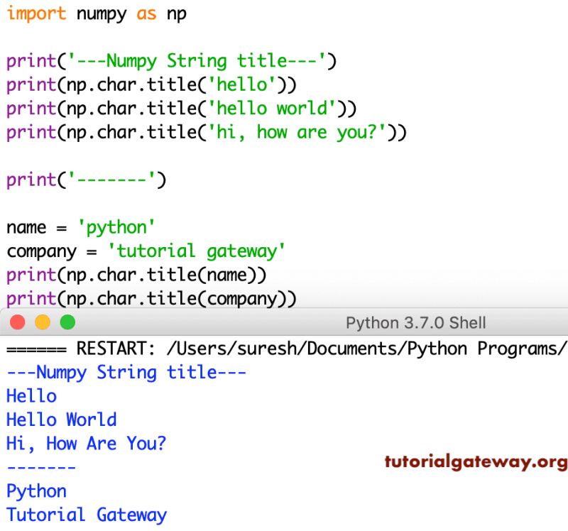 Numpy Numpy Char Capitalize Function W3resource - Best Minimal Designs in Desktop